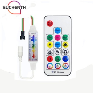 Suchenth แถบไฟ Led 3 พิน 17 คีย์ DC USB DC5-24V Mini RF พร้อมรีโมตคอนโทรล สําหรับ WS2812B WS2811 5050