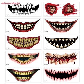 Adagu สติกเกอร์รอยสัก PVC ลายปากยิ้ม กันน้ํา ปากใหญ่ แนวตลก สําหรับแต่งหน้าฮาโลวีน 1 ชิ้น
