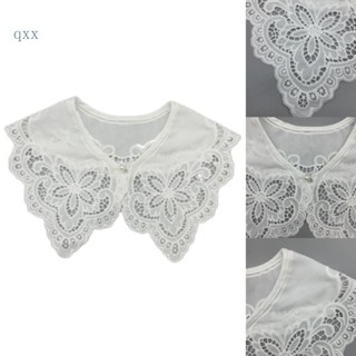 Ch*【พร้อมส่ง】ขอบลูกไม้ คอปกปลอม เย็บปักถักร้อย DIY เสื้อสเวตเตอร์ผู้หญิง อุปกรณ์เสื้อกันหนาว