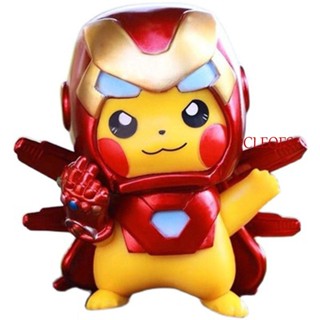 Cleoes ฟิกเกอร์ การ์ตูนโปเกม่อน Iron Man ของขวัญวันเกิด ตกแต่งรถ อะนิเมะ ของเล่น ของสะสม คอสเพลย์ ปิกาจู