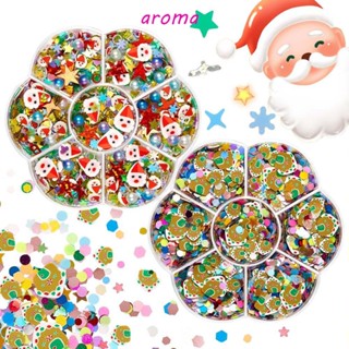 Aroma อุปกรณ์ตกแต่งเล็บ ลายหัวใจ ต้นคริสต์มาส สําหรับผู้หญิง