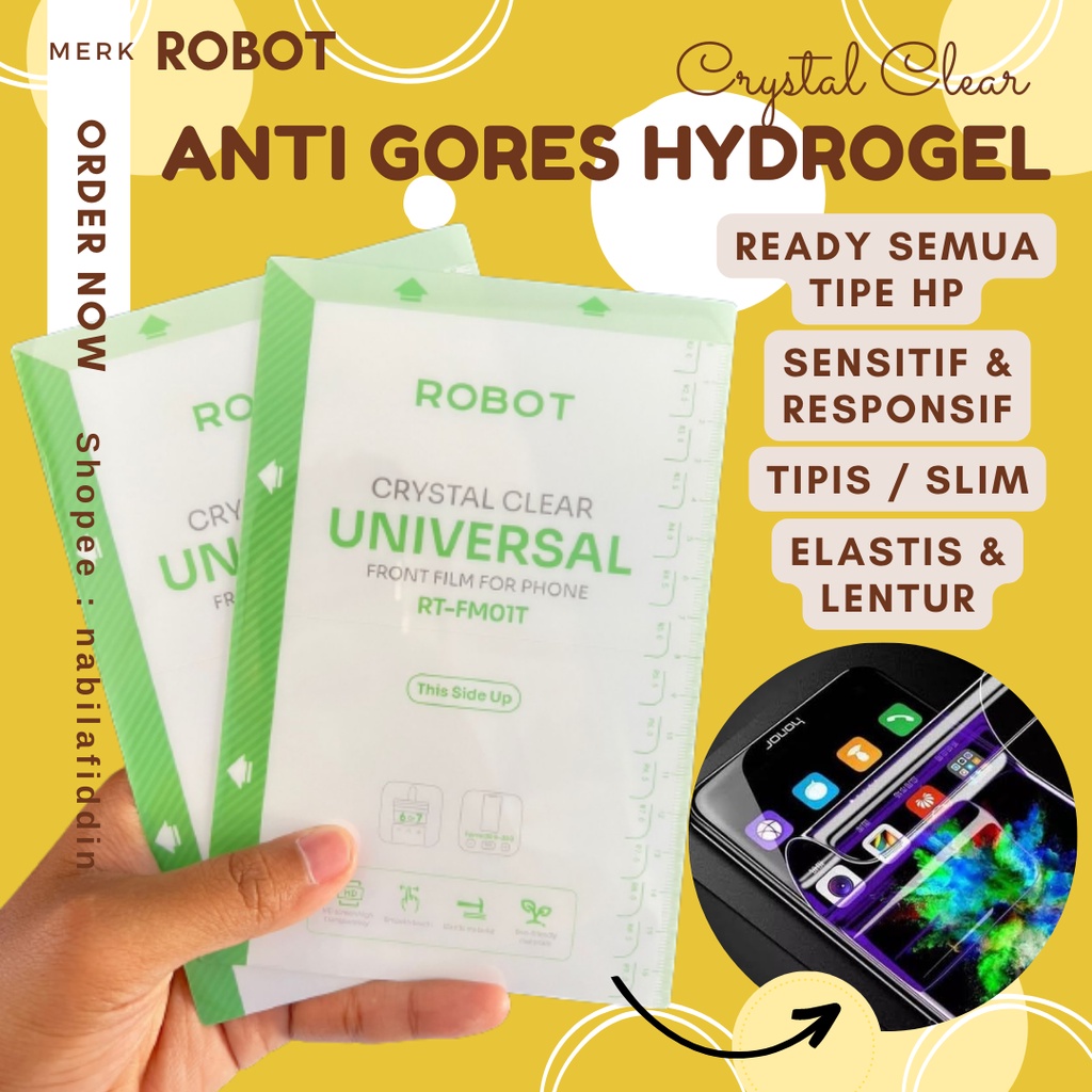 ป้องกันรอยขีดข่วน ROBOT Hydrogel Realme Narzo 10 20 20A 30 50i 50 50A 30A Prime 11 Pro + Plus C67 4G