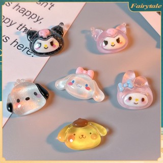 Sanrio อะนิเมะอุปกรณ์เสริมเรซิ่นการ์ตูน Hello Kitty Cinnamoroll My Melody Kuromi Diy Hairpin Loop Head Cord Patch เคสโทรศัพท์วัสดุอุปกรณ์เสริม【Fairytale】