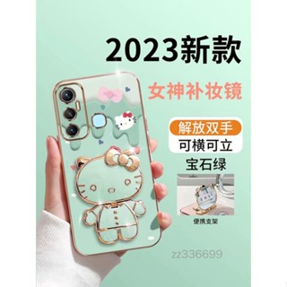 เคสโทรศัพท์มือถือ ซิลิโคนนุ่ม TPU ลายการ์ตูนเฮลโลคิตตี้ 3D พร้อมที่ตั้งวาง สําหรับ infinix HOT 12 pro HOT 9 HOT 10 X682 HOT 11 HOT 12