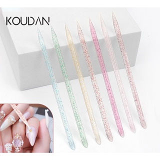 Koudan อุปกรณ์ทําเล็บมือ เล็บเท้า หนังกําพร้า คริสตัล สีชมพู สีฟ้า สีเหลือง ใช้ซ้ําได้ 25 ชิ้น