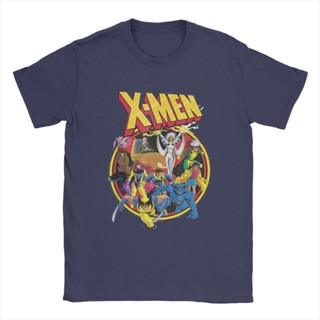 เสื้อยืดแขนสั้นMarvel X-Men Animated Series Retro 90S ผู้ชาย T เสื้อผ้าฝ้ายเสื้อผ้าสั้นแขนยาวรอบคอ Tee เสื้อพิมพ์เสื้อยื