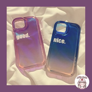 เคส TPU นิ่ม ปิดด้านหลัง แบบใส กันกระแทก ลายตัวอักษร ไล่โทนสี หรูหรา IP 14 Pro Max IP 11 สําหรับ IP 12 11 Pro Max X XS