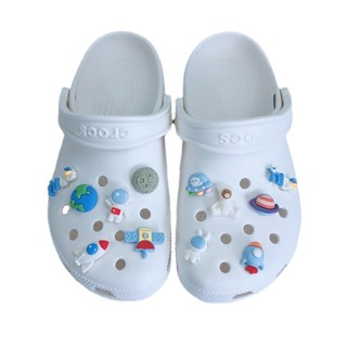 CROCS จี้การ์ตูนหมี นักบินอวกาศ ดวงจันทร์ จรวด จิบบิต ดาวเทียม เครื่องประดับ สําหรับตกแต่งรองเท้าเด็ก