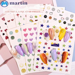 อุปกรณ์เสริมสติ๊กเกอร์ตกแต่งเล็บลาย Martin สีรุ้ง Diy