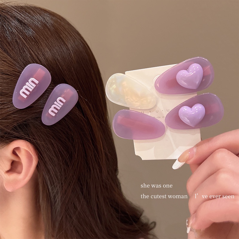 กิ๊บติดผมหน้าผาก สีม่วง กรดอะซิติก ผู้หญิง กิ๊บหน้าม้า กิ๊บแตก ความรู้สึกระดับไฮเอนด์ สุทธิสีแดง ใหม่ ปากเป็ด กิ๊บติดผม