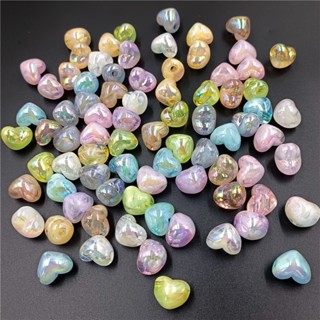 แฟชั่น 10 ชิ้น ฮาโลย้อมสี เยลลี่ สี หัวใจ ลูกปัด DIY สร้อยข้อมือ สร้อยคอ เครื่องประดับ อุปกรณ์