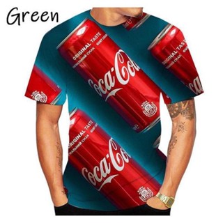 เสื้อยืดคอกลม พิมพ์ลาย Coca Cola &amp; Pepsi Cola 3 มิติ แฟชั่นฤดูร้อน สําหรับผู้ชาย และผู้หญิง 2023