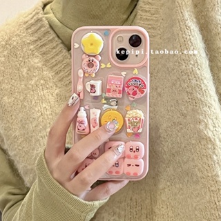 เคสโทรศัพท์มือถือ กันกระแทก ลายขนมขบเคี้ยว สามมิติ สีชมพู สําหรับ Apple Iphone 14promax 13 11 14pro 13pro 14