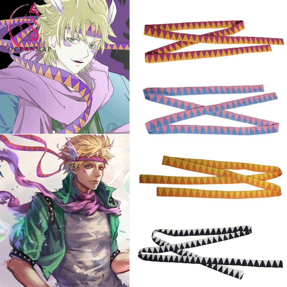 Oceanmap เกาหลี อะนิเมะ ที่คาดผม ผ้าพันคอ ยาว Kujo Jotaro เข็มขัด Caesar Anthonio Zeppeli JoJo's Bizarre Adventure ฮาโลวีน เนคไท