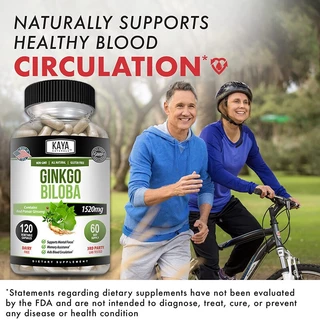 บำรุงสมอง สารสกัดจากใบแป๊ะก๊วย Ginkgo Biloba 1520 mg Capsules เสริมสร้าง ความจำสมอง บำรุงสมาธิ