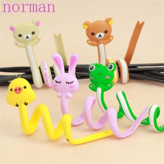 Norman ที่ม้วนเก็บสายเคเบิล สายชาร์จ Usb Pvc ลายการ์ตูนน่ารัก หลากสี