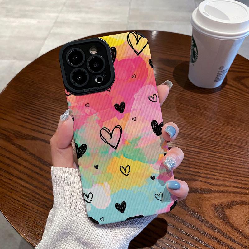 เคสโทรศัพท์ซิลิโคน แบบนิ่ม ลายหัวใจ สําหรับ IPhone 12 13 14 11 Pro Max X XR XS Max SE 7 8 Plus 11 12 13 14pro Promax 6 6s 8 7 Plus X XS Max SE2 เคส