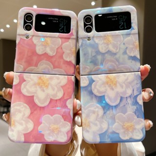 เคสโทรศัพท์มือถือแบบนิ่ม กันกระแทก ลายโดราเอมอน ดอกไม้ใหญ่น่ารัก สําหรับ Samsung Galaxy Z Flip 4 5G Z Flip 3