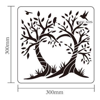 แผ่นแม่แบบฉลุลาย ฉลุลายต้นไม้ ขนาด 30x30 ซม. สําหรับตกแต่งสมุดภาพ อัลบั้มรูป DIY จํานวน 1 ชิ้น