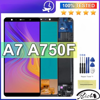 Tft โมดูลหน้าจอสัมผัสดิจิทัล lcd สําหรับ Samsung A7 2018 A750 SM-A750F A7 2018 A750FN