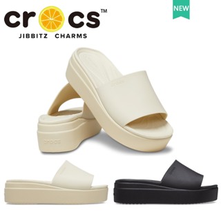 รองเท้า Crocs แท้ BROOKLYN SLIDE รองเท้าแตะผู้หญิงรัดส้นสำหรับไปทะเล ทรงสวย สบาย ใส่สะดวก รองรับเท้าอย่างดี น้ำหนักเบา|208728