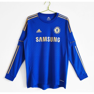 เสื้อกีฬาแขนยาว ลายทีมชาติฟุตบอล Chelsea Home Fans 12-13 ชุดเหย้า สไตล์เรโทร