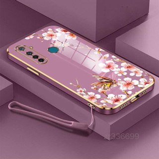 เคสโทรศัพท์มือถือ ซิลิโคน ลายผีเสื้อ พร้อมสายคล้อง สําหรับ Realme 5 pro 6 6 pro 7 7 5G 7 pro 7i C17