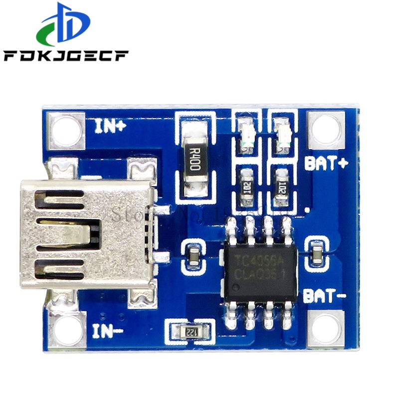 10 ชิ้น/ล็อต Mini USB 5V 1A 18650 TP4056 แบตเตอรี่ลิเธียมโมดูลชาร์จบอร์ด