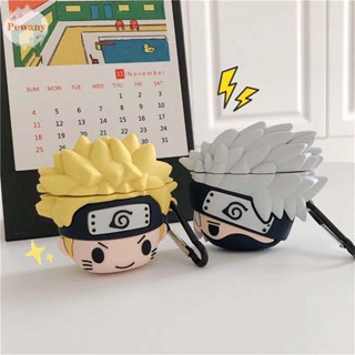 PEWANY Cartoon Earphon Protect cover 3D Keychain Design Naruto Earphone Cases For Airpods 1 2 pro Uzumaki Naruto Cute Hatake Kakashi Japanese Anime Soft Silicone Bluetooth Wireless Earphone/Multicolor