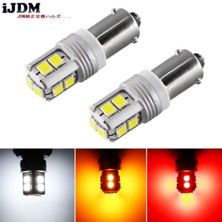 Ijdm โคมไฟ LED BA9S BAX9S H21W BAY9s สีขาว แดง เหลือง สําหรับติดป้ายทะเบียนรถยนต์