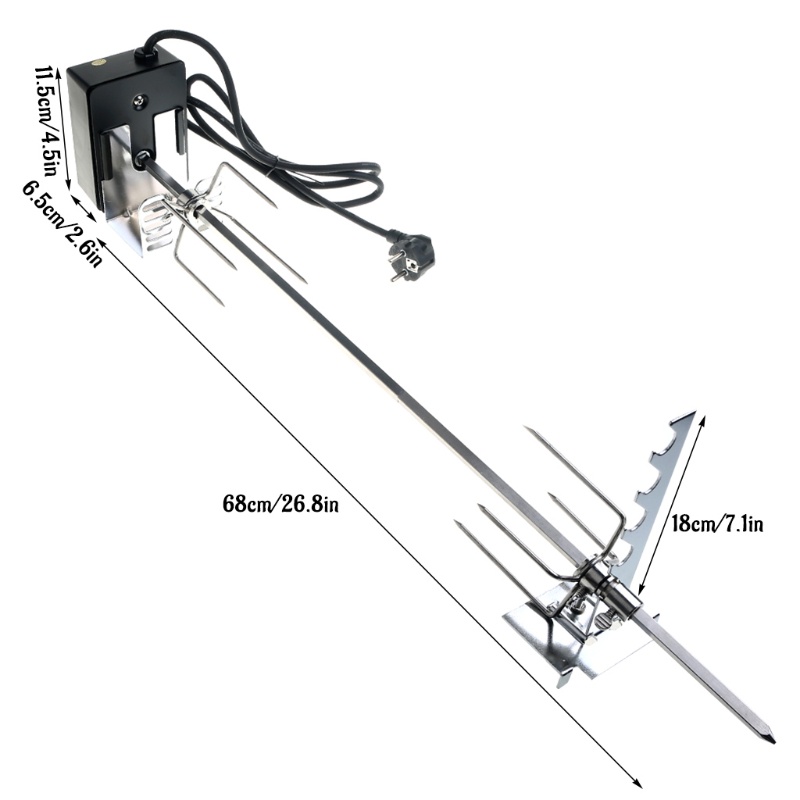 Con Universal อัตโนมัติย่าง Rotisserie ชุด 4W มอเตอร์ไฟฟ้า BBQ Bracket Spit Rod ผู้ถือส้อม Fixing สกรูบาร์ ราคา ถูกที่สุด ดีลบีเคเค แกลเลอรีภาพที่ 4