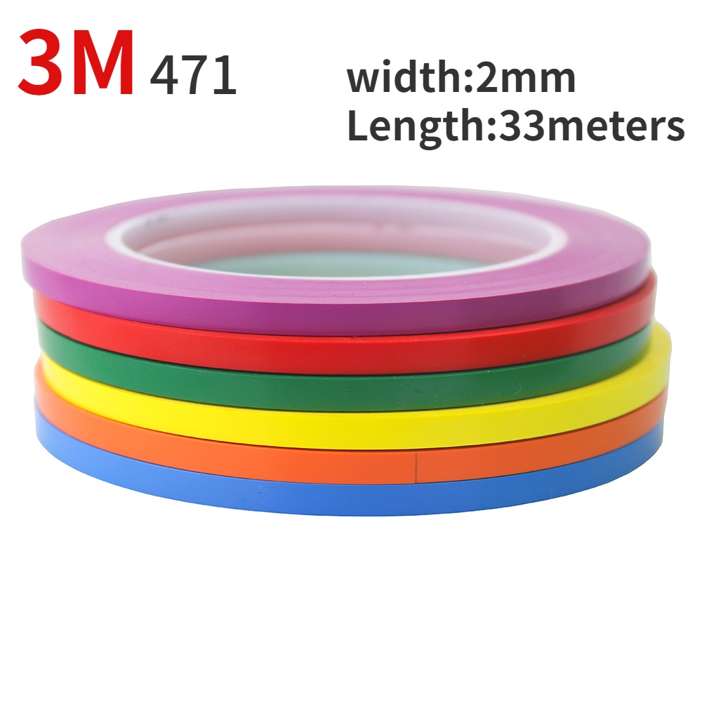 เทปไวนิล กว้าง 2 มม. 3 ม. 471 2 มม. x 33 ม. สีฟ้า สําหรับติดพื้น