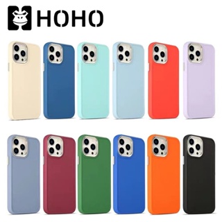 HY🔥HOHO เคสใช้สำหรับไอโฟน เคสซิลิโคน ใช้สำหรับ iPhone 7 8 Plus + XS XR Max SE TPU Case กรอบเลนส์โลหะ ปุ่มโลหะ สีพื้น