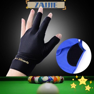 ZAIJIE24 2PCS 3 Fingers Gloves High Quality Print Letter Men Women Snooker Gloves