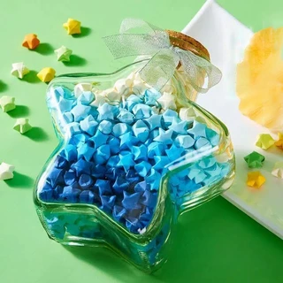 ชุดดาวกระดาษพับโอริกามิ DIY สีการ์ตูนดาวแห่งความปรารถนา โอริกามิทำมือ