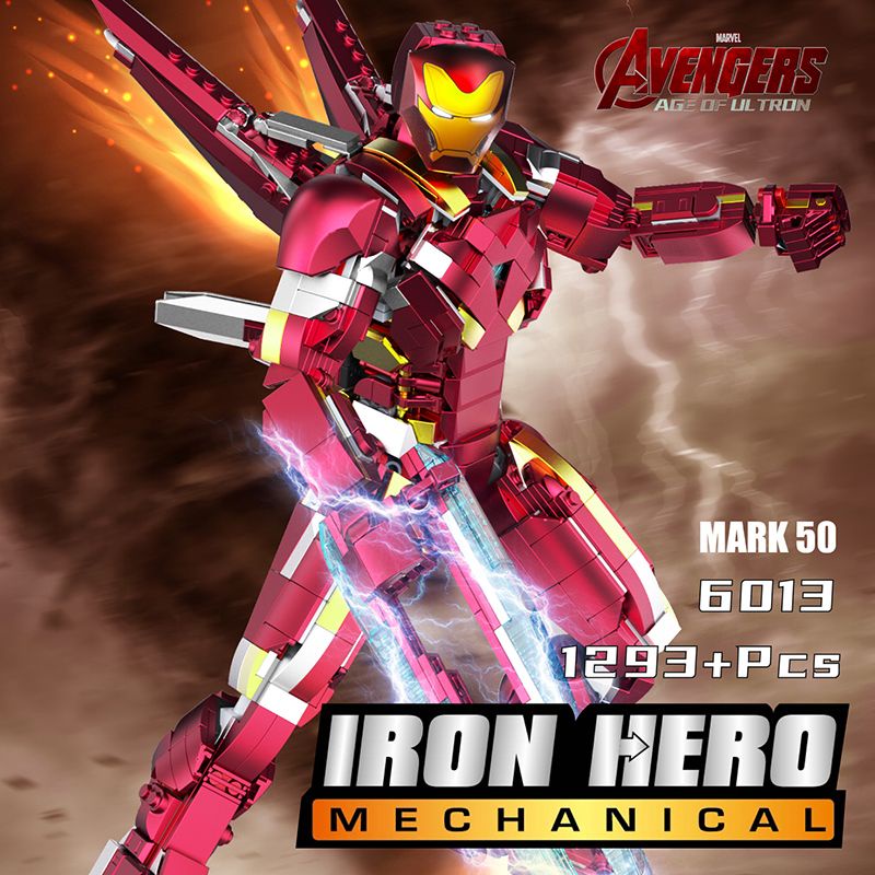 ประกอบของเล่น Iron Man รุ่น 6013 Iron Man MK50 1293pcs Iron hero Mechanical