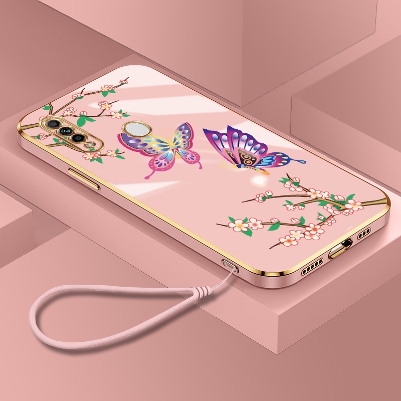 ปลอก OPPO CPH2015 CPH2477 CPH2349 CPH2185 CPH2179 CPH1933 CPH1937 Ultra-thin Luxury ชุบดอกไม้และผีเส