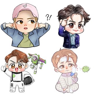 แผ่นสติกเกอร์ไวนิล ลายการ์ตูน Kpop Jackson Wnag เหมาะกับผู้หญิง และผู้ชาย สําหรับตกแต่งเสื้อยืด