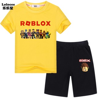 Roblox ชุดเสื้อยืด แขนสั้น กางเกงขาสั้น ลายการ์ตูน สําหรับเด็กผู้ชาย ผู้หญิง 2 ชิ้น