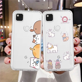 เคสโทรศัพท์มือถือแบบนิ่ม ใส กันกระแทก ลายการ์ตูนสัตว์ สําหรับ Google Pixel 7 Pro 6a 6 5a 4 3a 3 2 XL