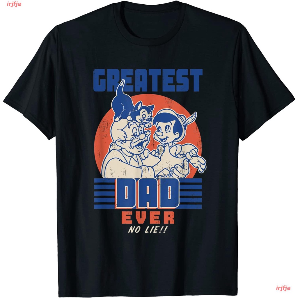 【hot sale】2022 Disney Pinocchio And Geppetto Greatest Dad Ever No Lie T-Shirt เสื้อยืด ดพิมพ์ลาย เสื