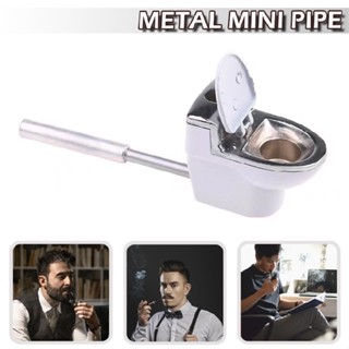 Creative Mini Toilet Shaped Metal Smoking Pipe Portable Ceramic Smoking Pipe