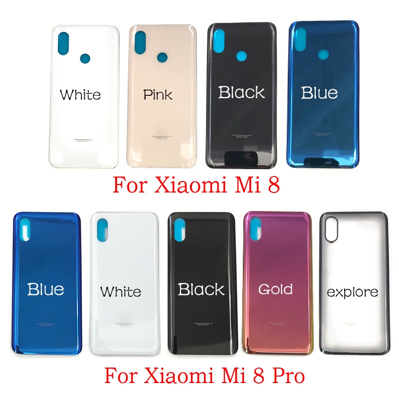 สําหรับ Xiaomi Mi8 Mi 8 Pro 8Pro ฝาหลังแบตเตอรี่ด้านหลังฝาครอบกาว