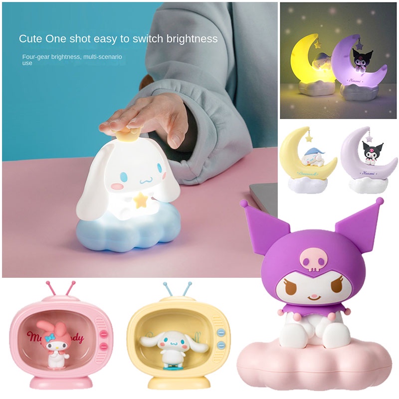 โคมไฟตั้งโต๊ะ ซิลิโคน ลายการ์ตูน Sanrio Kuromi Cinnamoroll เหมาะกับของขวัญ สําหรับตกแต่งห้องนอน