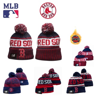 Mlb BOSTON RED SOX หมวกบีนนี่ ผ้าวูลถัก บุกํามะหยี่ ให้ความอบอุ่น แฟชั่นฤดูหนาว สําหรับทุกเพศ