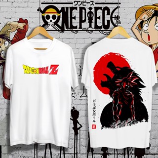 【ใหม่】Dragon Ball White Shirt Anime Printing Fashion Retro Cotton T-shirt for Men and Women