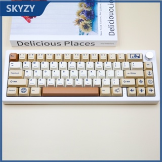 stamp Keycaps Cherry Profile สไตล์ย้อนยุค PBT Dye Sub คีย์บอร์ดเชิงกล Keycap