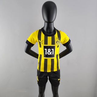 เสื้อกีฬาแขนสั้น ลายทีมชาติฟุตบอล Dortmund 22 23 ชุดเหย้า สําหรับเด็ก