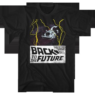 เสื้อยืดคอกลม แขนสั้น ผ้าฝ้ายแท้ พิมพ์ลายภาพยนตร์ไซไฟ Back to the Future DeLorean สําหรับเด็กผู้ชาย และผู้หญิง