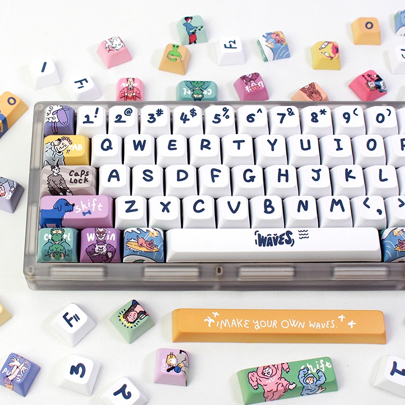 Spray Keyaps XDA Profile PBT DYE-SUB Keycap for Mechanical Keyboards Gaming MX Custom Key Cap สเปรย์ Keyaps โปรไฟล์ XDA PBT DYE-SUB แป้นพิมพ์เครื่องกล Keycap เกม MX Keycap ที่กำหนดเอง